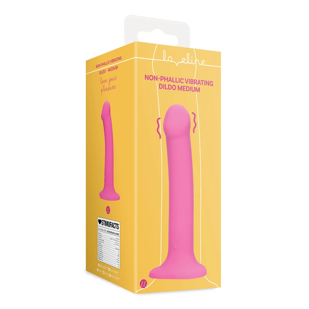 LOVE112PNK-2 Consolador vibrador Loveline en rosa intenso - Imagen 1
