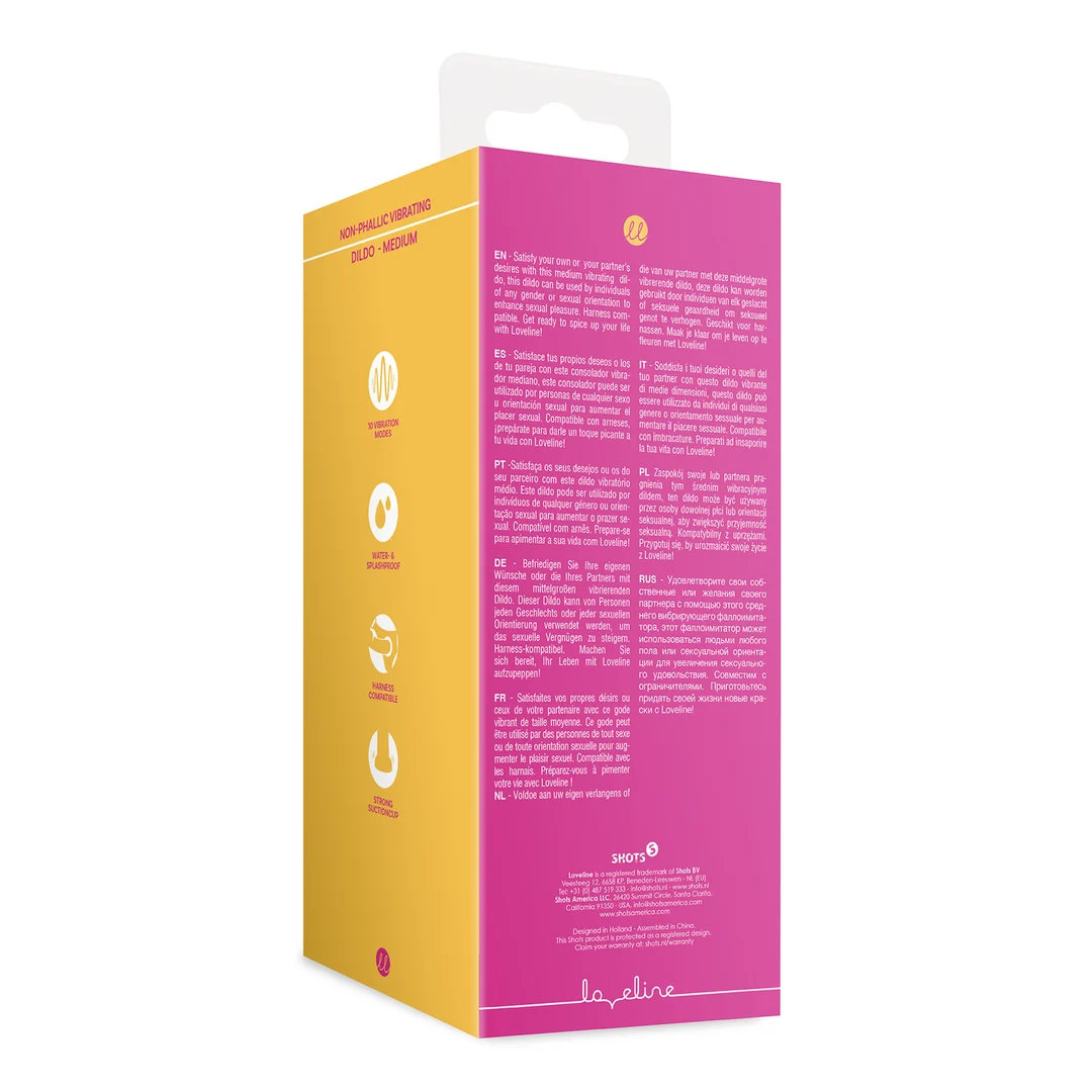 Consolador vibrador Loveline en rosa intenso - Imagen 2