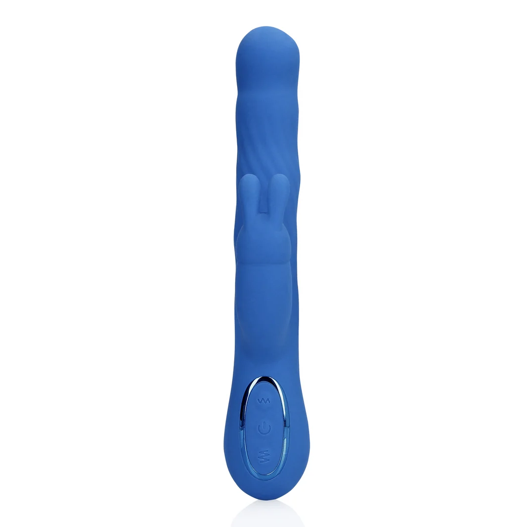Vibrador rabbit – movimientos oscilantes para el clítoris y el punto G – Loveline Jetset azul Loveline by Shots - Imagen 4