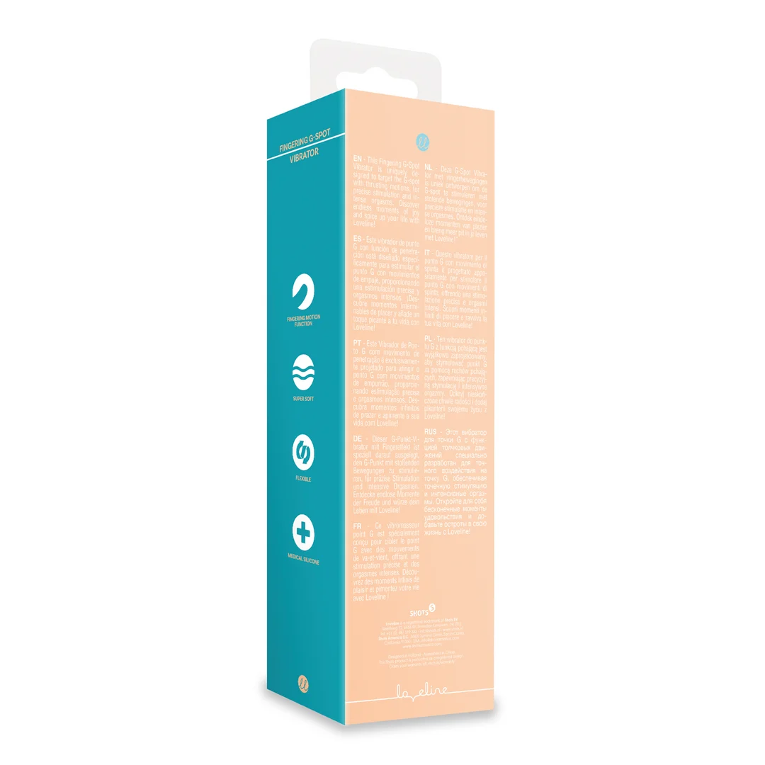 Vibrador para el punto G – movimientos de dedos con sensación de penetración – Loveline by Shots Perzik Fuzz (Tester) - Imagen 3