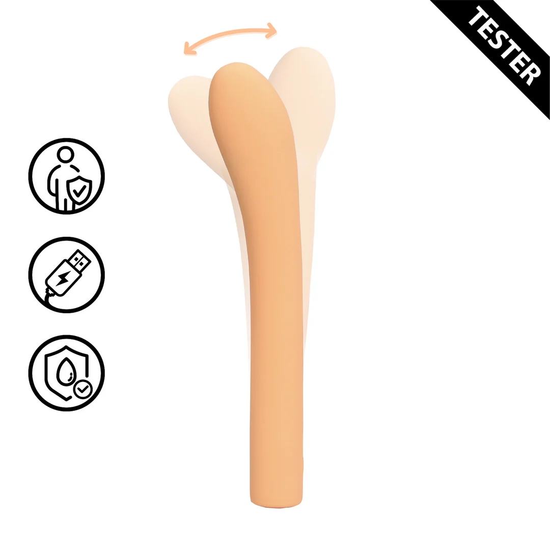 Vibrador para el punto G – movimientos de dedos con sensación de penetración – Loveline by Shots Perzik Fuzz (Tester) - Imagen 1