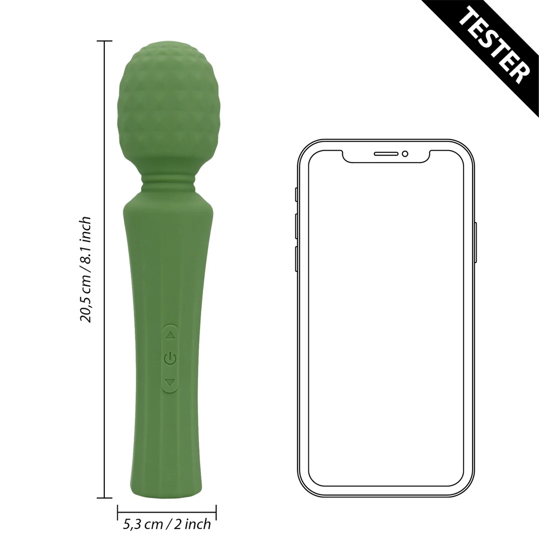 Vibrador tipo wand, potente masajeador con mango silencioso, Green Mumba (Loveline by Shots) - Imagen 5