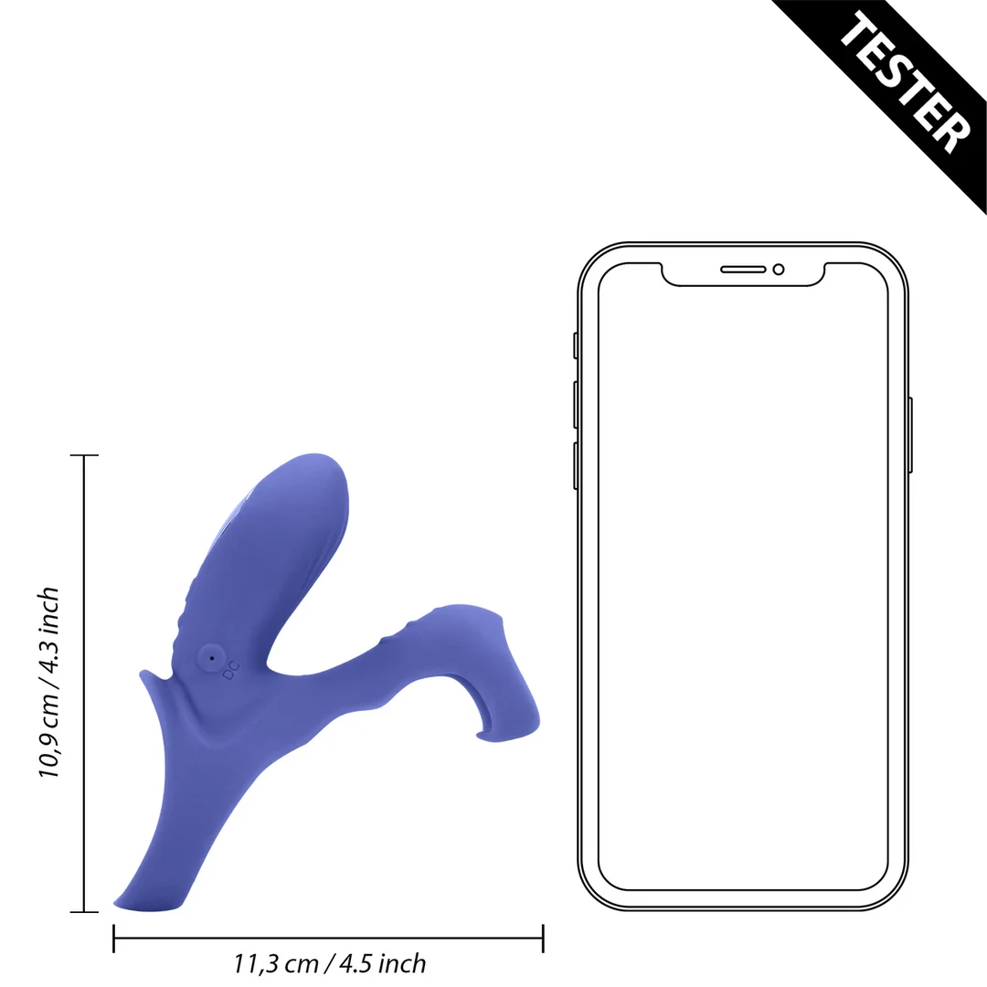 Anillo vibrador con estimulación del clítoris – Tamiya Azul - Tester - Imagen 6