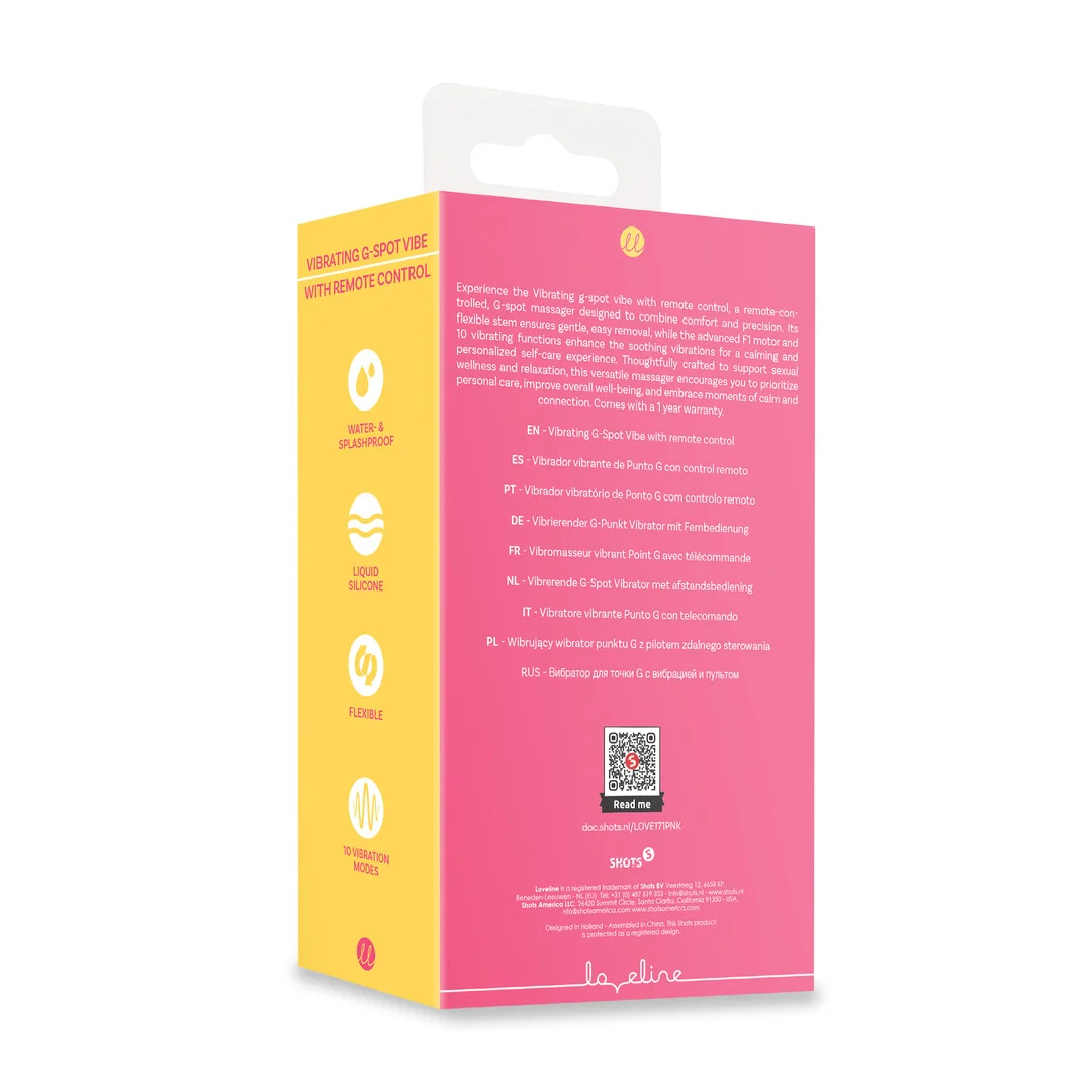 Vibrador para el punto G con mando a distancia y 10 modos, Loveline by Shots, rosa - Imagen 6