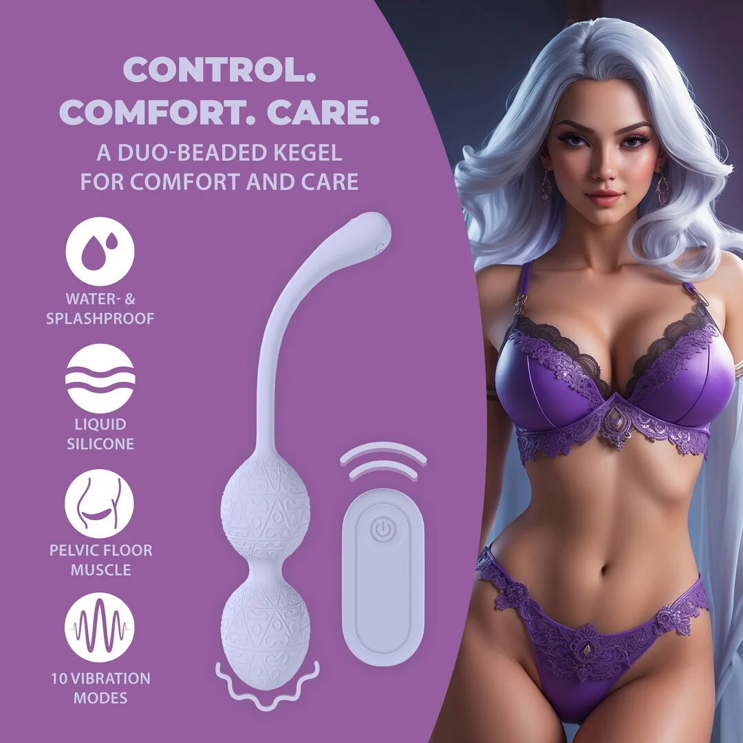 Vibrador anal con 10 modos: Vibrating Bead Kegel con mando a distancia, lavanda, probador - Imagen 8