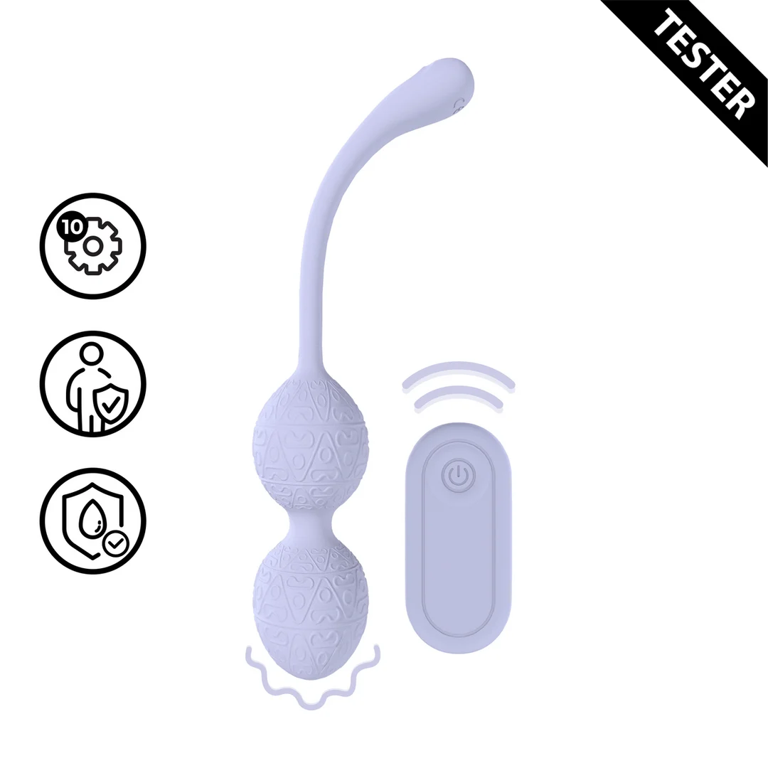 Vibrador anal con 10 modos: Vibrating Bead Kegel con mando a distancia, lavanda, probador - Imagen 4