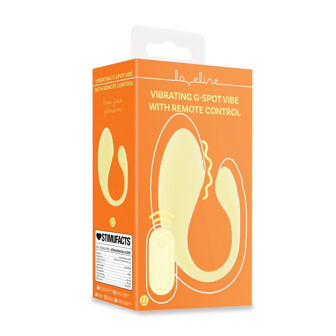 Vibrador para el punto G con mando a distancia y 10 modos, Loveline by Shots, amarillo - Imagen 5