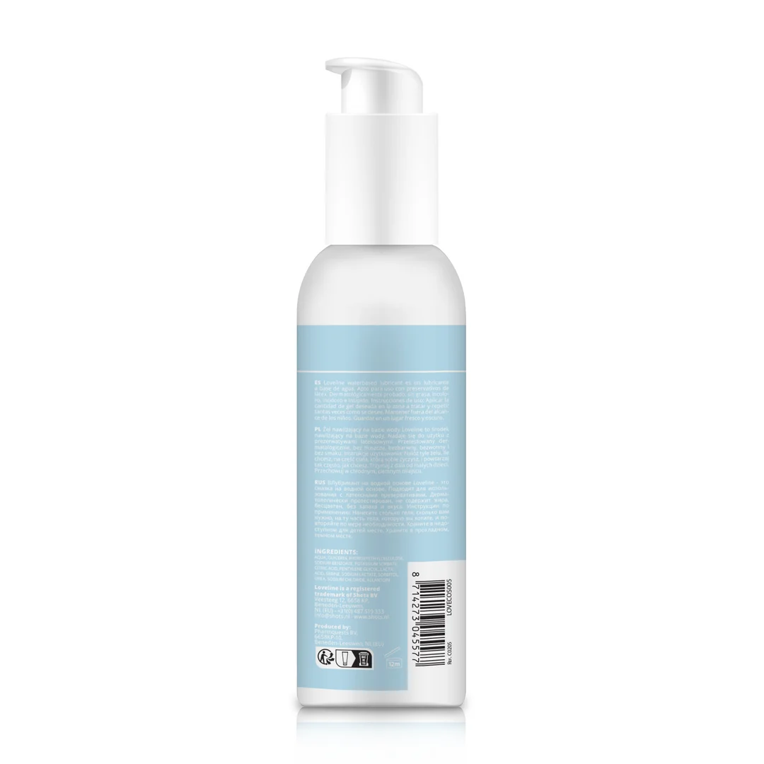 Lubricante de base acuosa, dermatológicamente probado, sin grasa y transparente, 150 ml, Loveline by Shots - Imagen 4