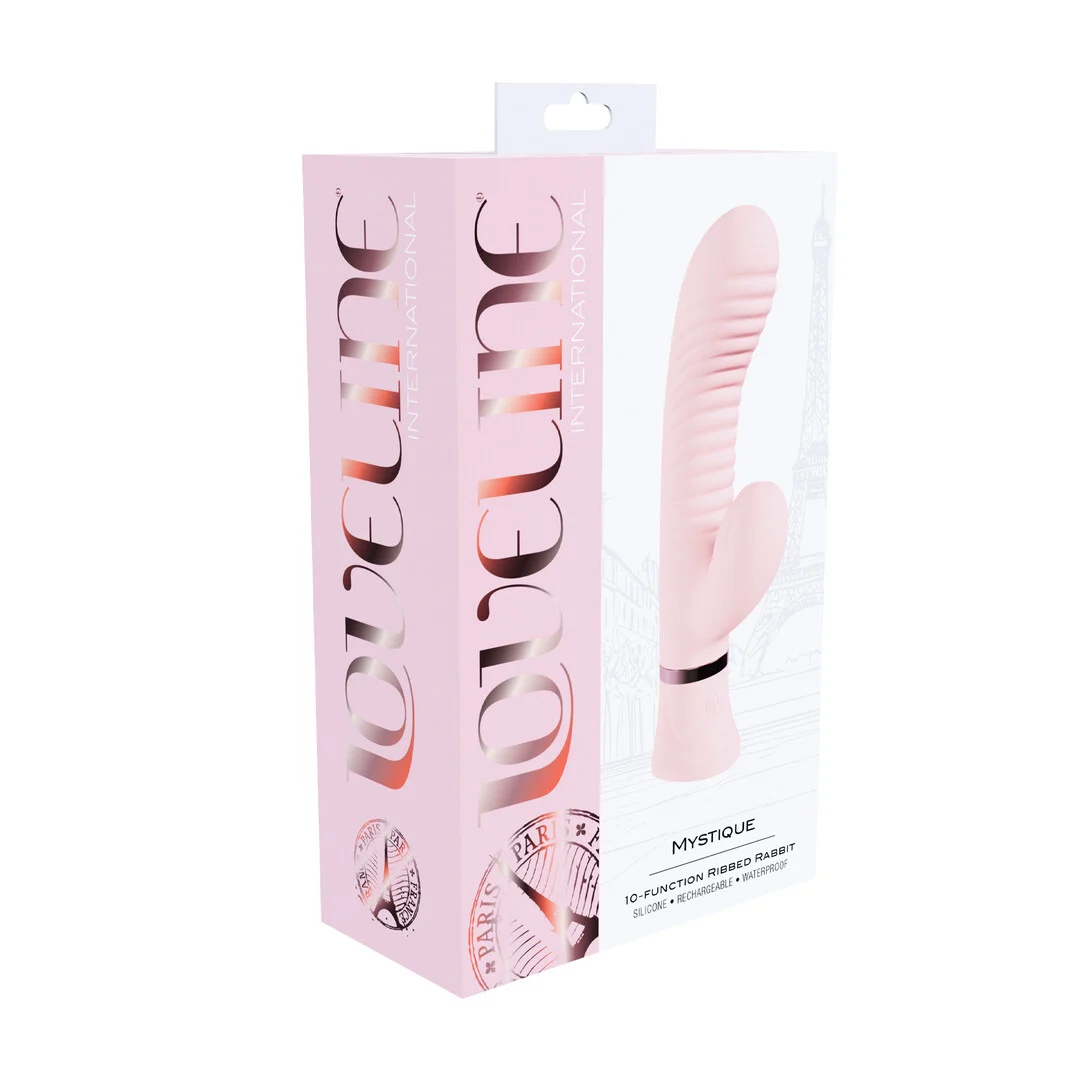 vibrador rabbit, punto G con relieves y 10 modos, Loveline rosa, Loveline by Shots - Imagen 2
