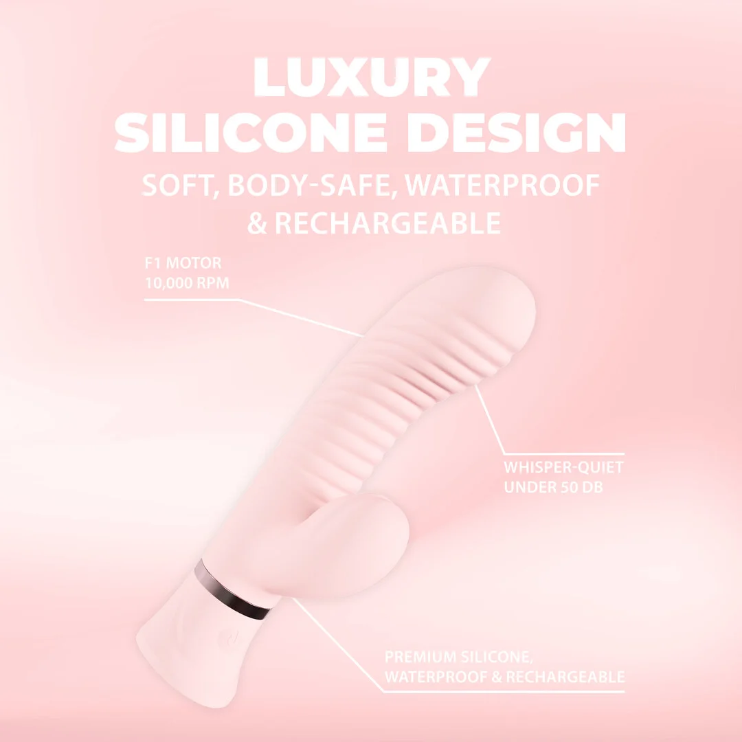 vibrador rabbit, punto G con relieves y 10 modos, Loveline rosa, Loveline by Shots - Imagen 5