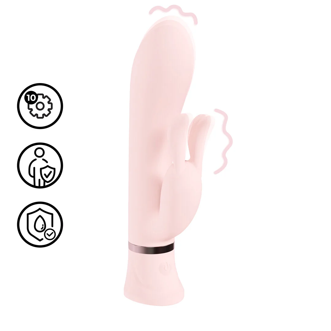 vibrador rabbit, doble motor y 10 modos, Loveline Tendre rosa, Loveline by Shots - Imagen 6
