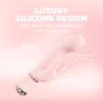 vibrador rabbit – resistente al agua y de silicona segura para el cuerpo – Loveline Belle rosa Loveline by Shots - Imagen 5