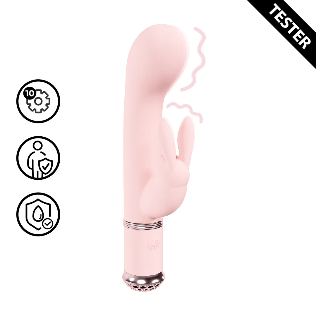 vibrador rabbit – resistente al agua y de silicona segura para el cuerpo – Loveline Belle rosa Loveline by Shots - Imagen 1