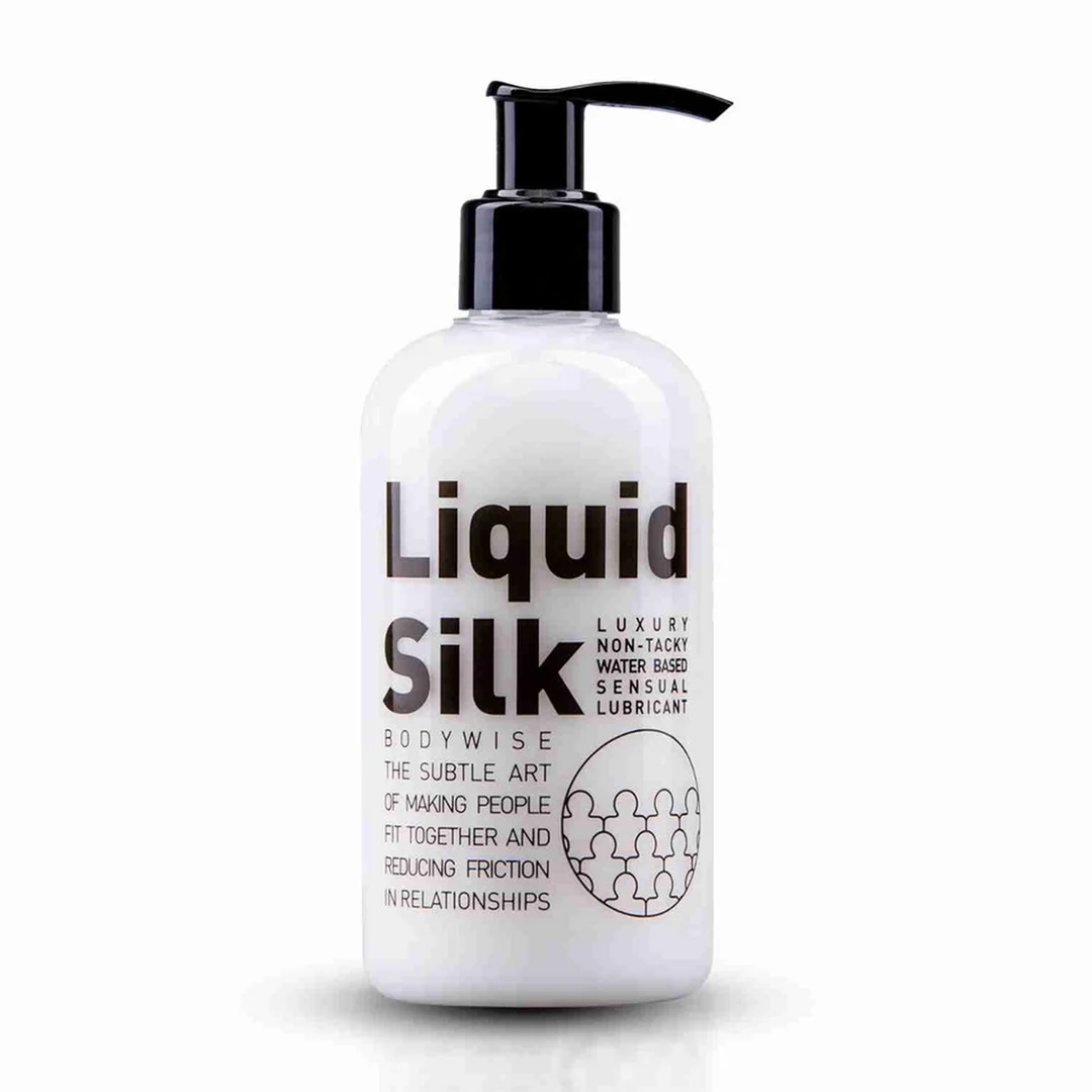 Lubricante de base acuosa – lubricante prémium con un toque de silicona – sin perfume ni sabor – 250 ml – Liquid Silk - Imagen 1