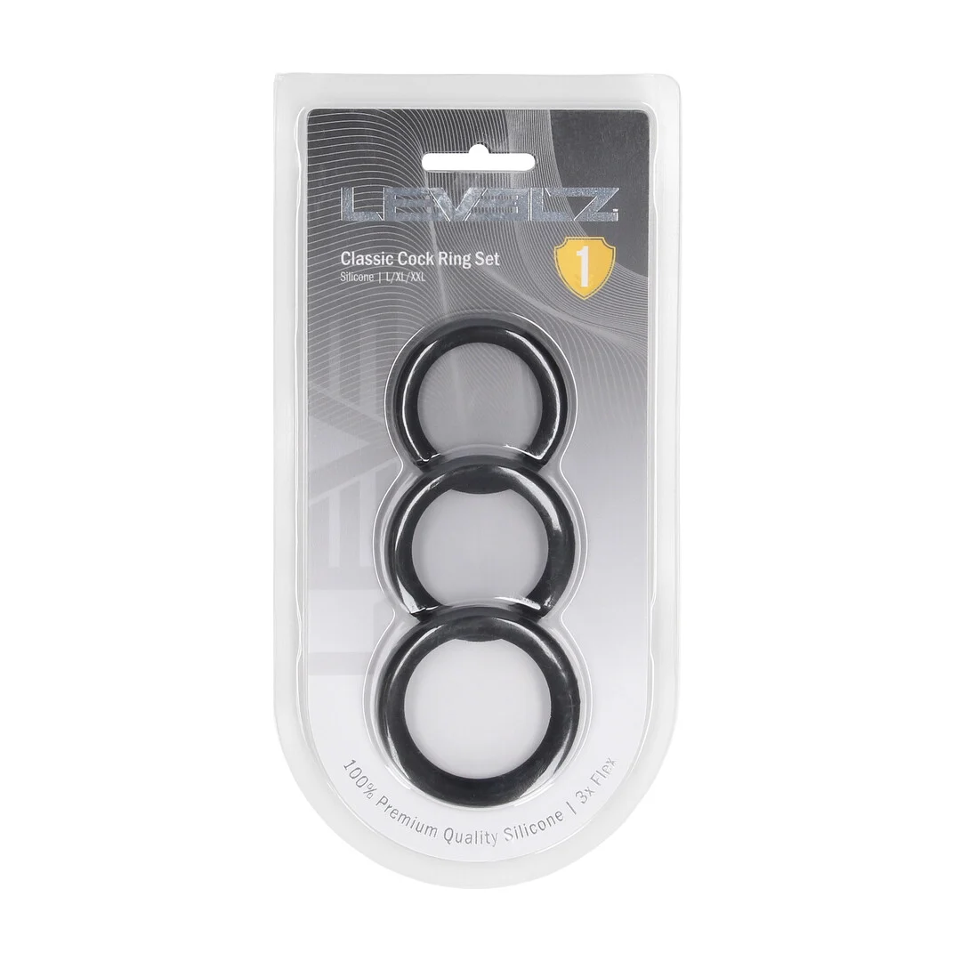 Set de 3 anillos para el pene de silicona Levelz by Shots - Imagen 1