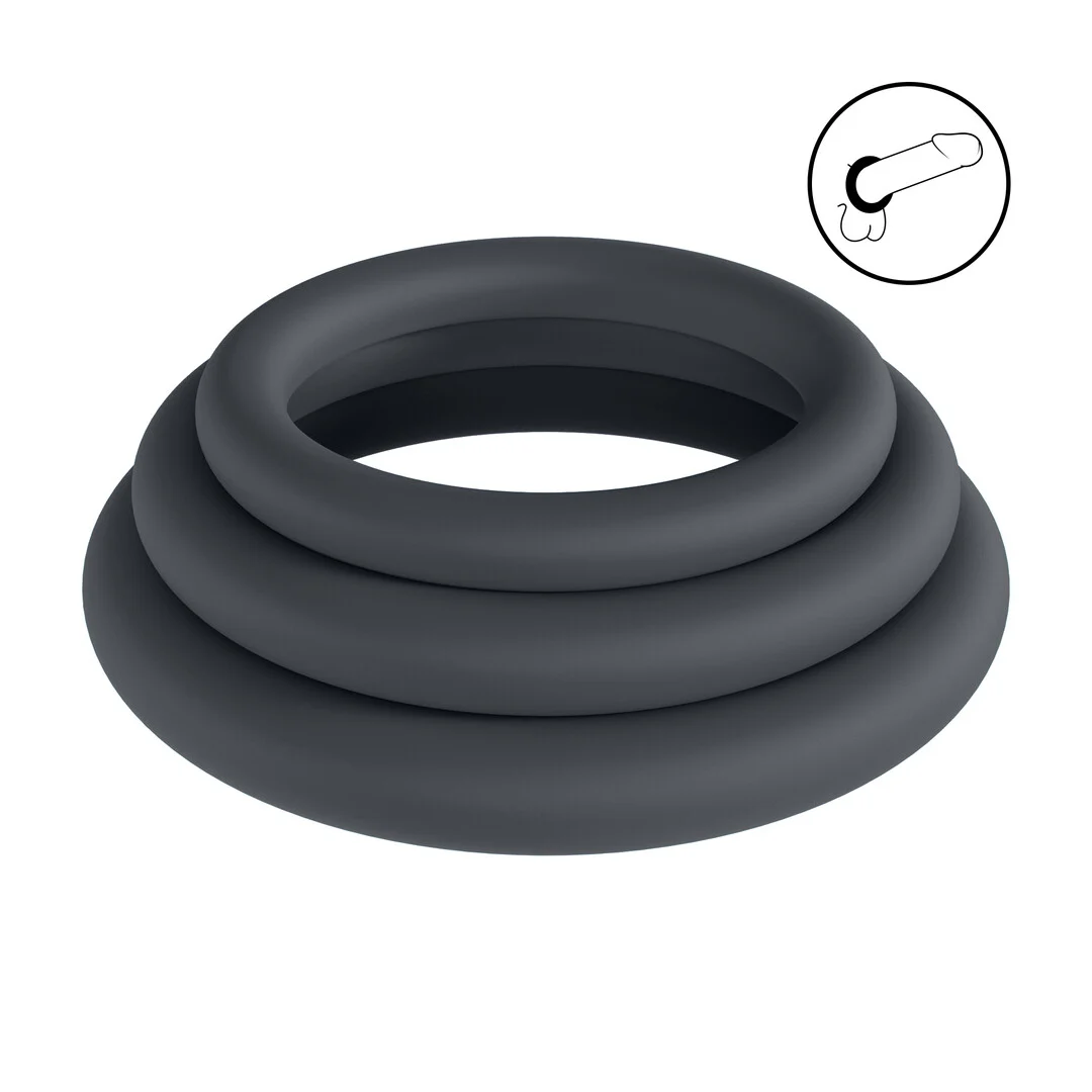 Set de 3 anillos para el pene de silicona Levelz by Shots - Imagen 6