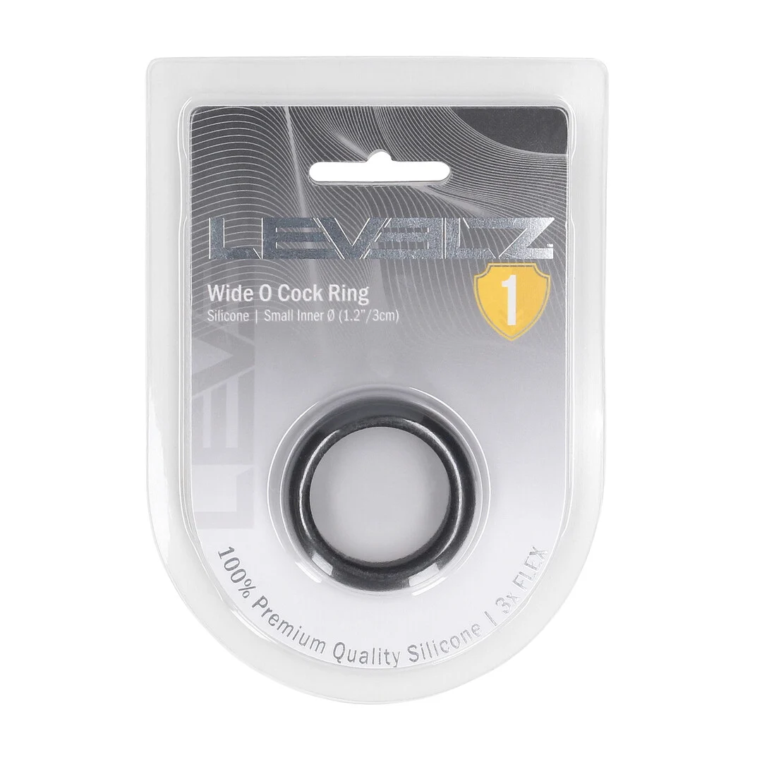Anillo para el pene de silicona Levelz Wide O negro - Imagen 1