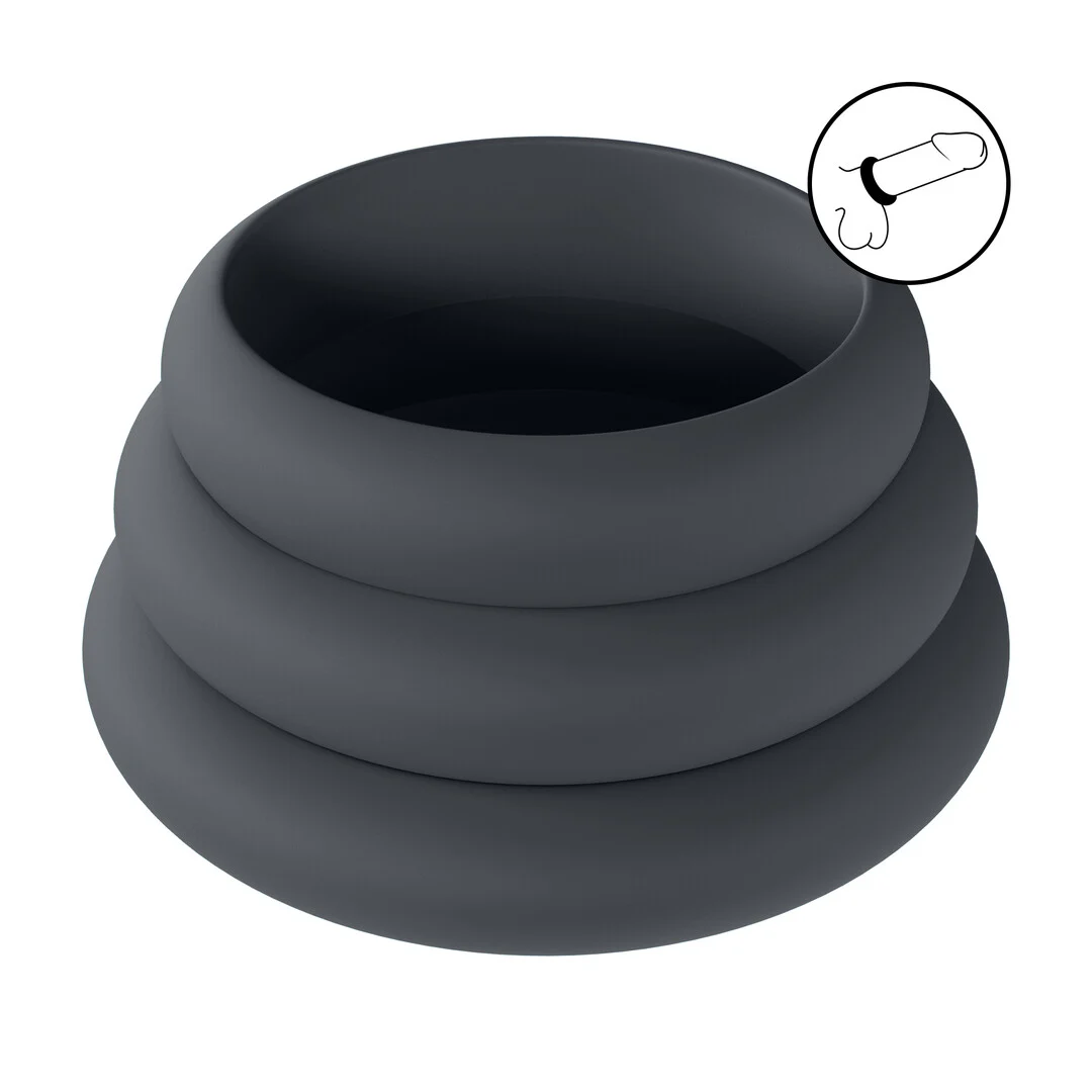 Set de 3 anillos para el pene de silicona Levelz by Shots - Imagen 6