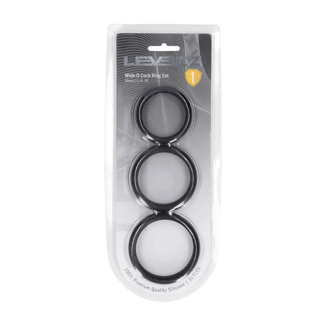 Set de anillos para el pene de silicona Wide O de Levelz by Shots - Imagen 1