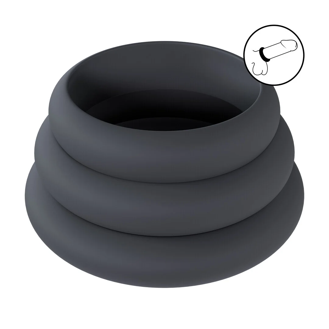 Set de anillos para el pene de silicona Wide O de Levelz by Shots - Imagen 6