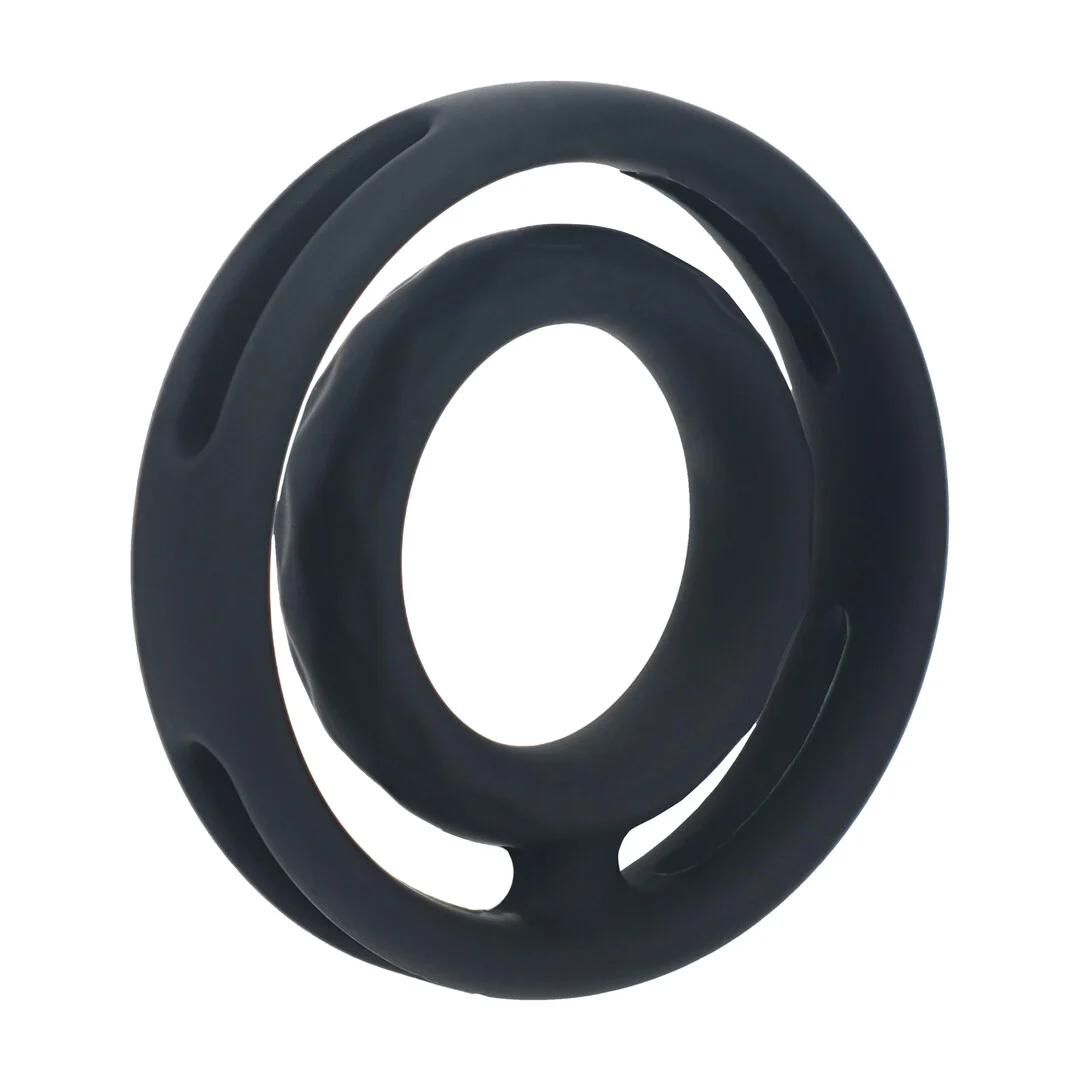 Anillo clásico de silicona con ranuras para el pene y los testículos - Imagen 3