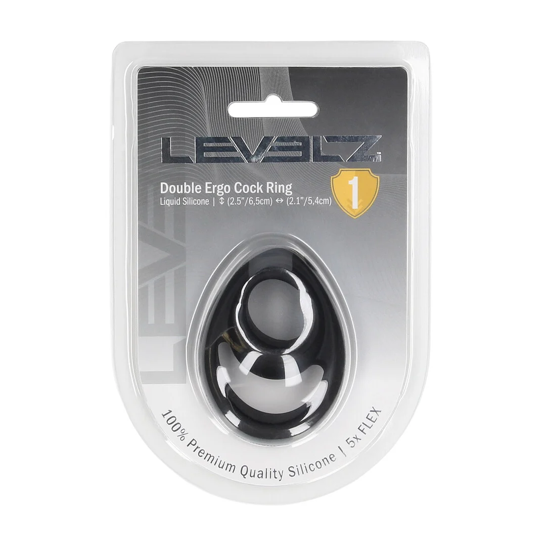 Anillo para el pene de silicona Levelz Double Ergo negro - Imagen 1