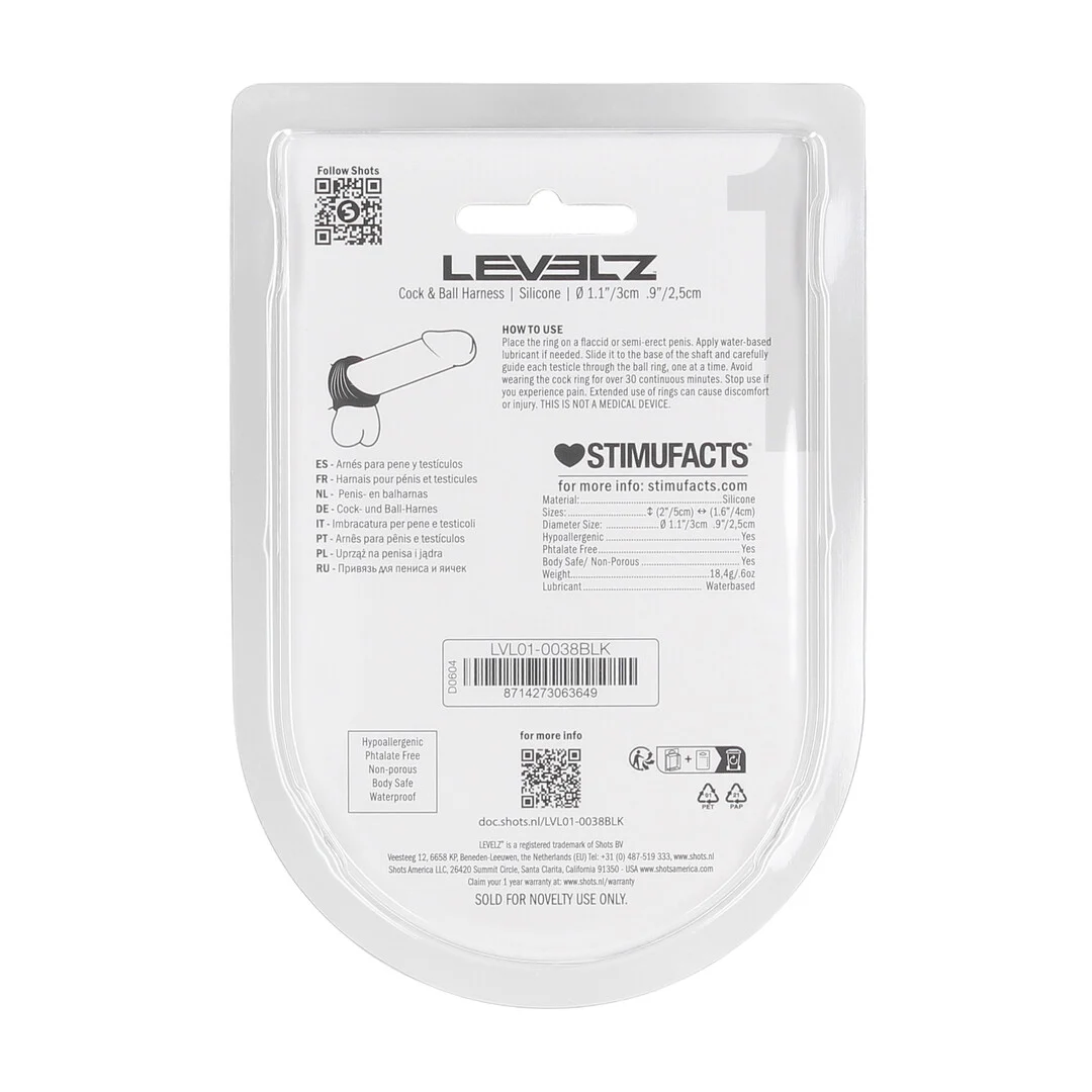 Arnés de silicona para pene y testículos Levelz - Imagen 2