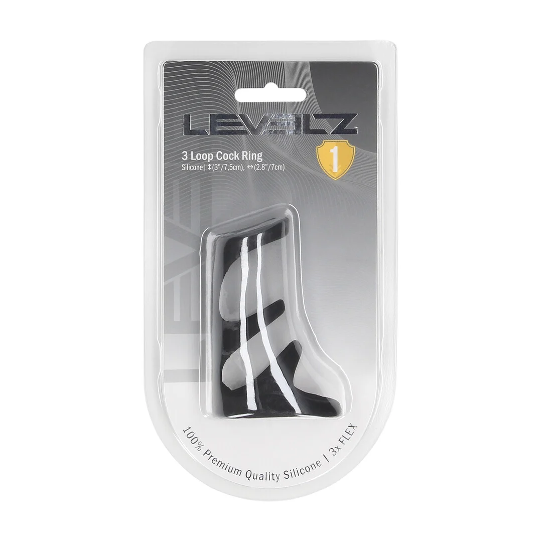 Anillo para el pene de silicona de Levelz con tres bucles - Imagen 1