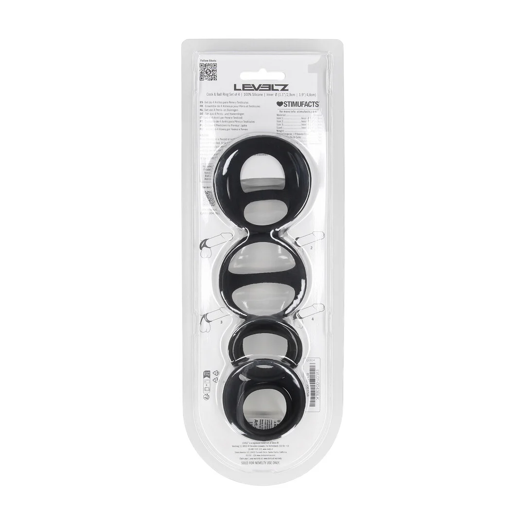 Set de anillos de silicona Levelz para pene y testículos - Imagen 2