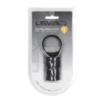 Anillo para el pene de silicona y funda estriada Levelz by Shots, negro