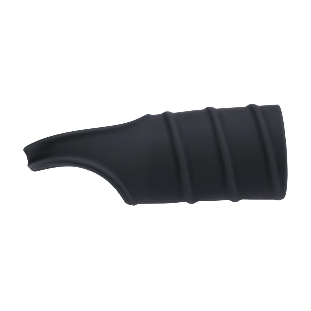 Anillo para el pene de silicona y funda estriada Levelz by Shots, negro - Imagen 3