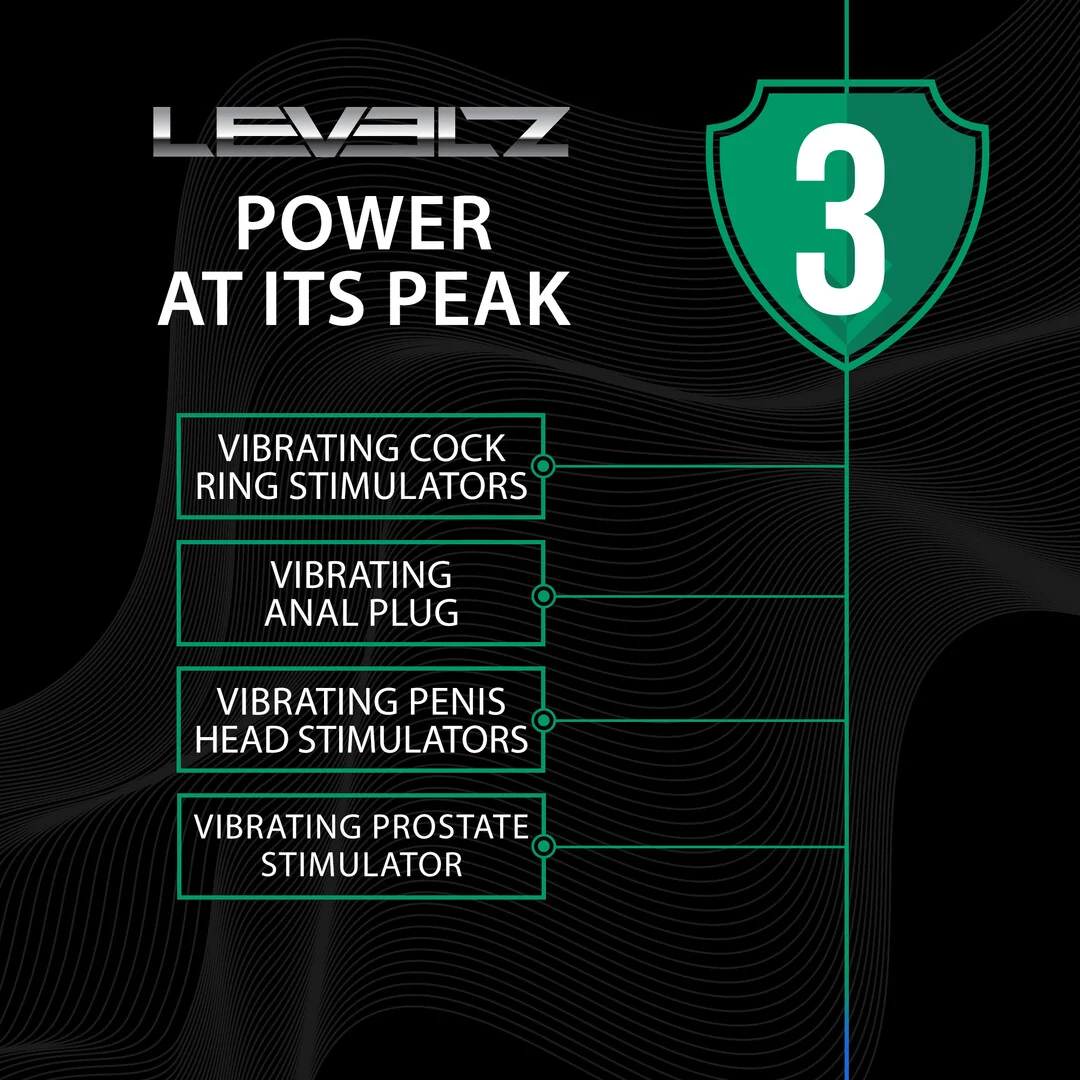 Funda vibradora para el pene Levelz by Shots con anillo para los testículos, negra - Imagen 4