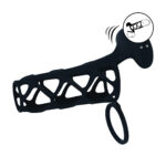 Funda vibradora para el pene Levelz by Shots con anillo para los testículos, negra - Imagen 5