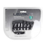 Funda vibradora de silicona con estrías para pene y anillo para testículos Levelz by Shots, negra