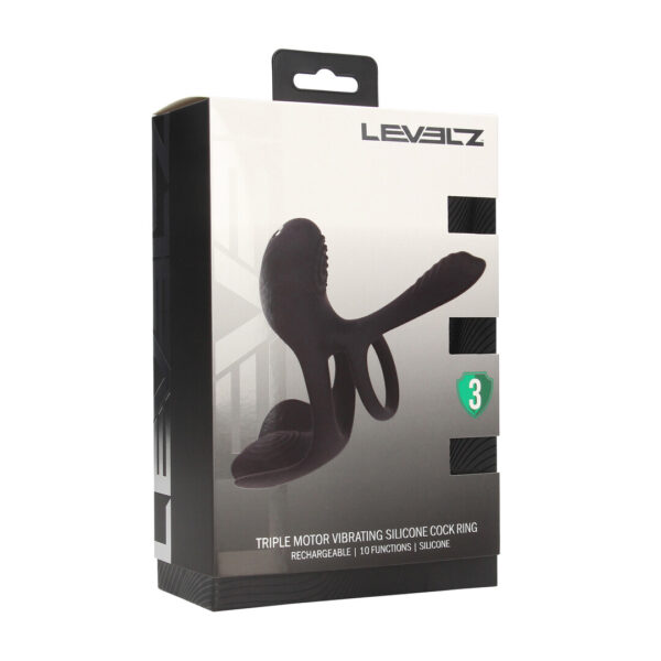 Anillo vibrador de silicona Levelz con tres motores