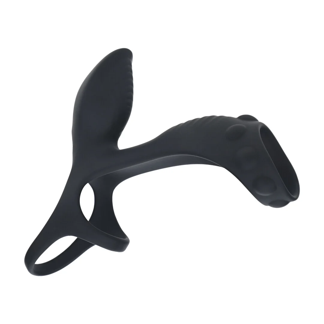 Anillo vibrador de silicona Levelz para pene y testículos con anilla para la base - Imagen 3