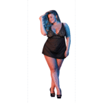 Babydoll negro con espalda descubierta y conjunto de tanga, talla 2X - Imagen 6