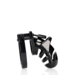 Jaula de castidad con anillos ajustables, negra - Imagen 3