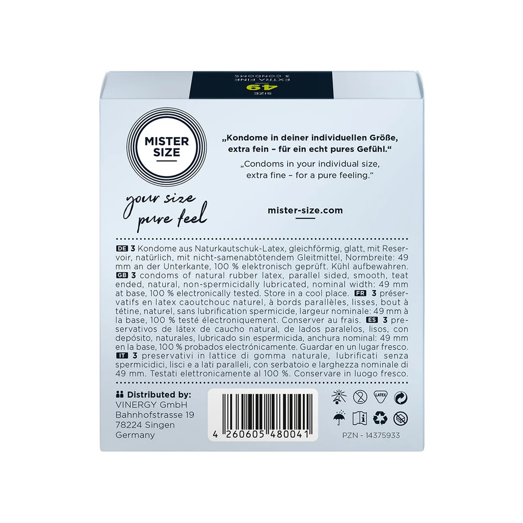 Preservativos con ajuste perfecto – 3 unidades – MISTER SIZE - Imagen 1