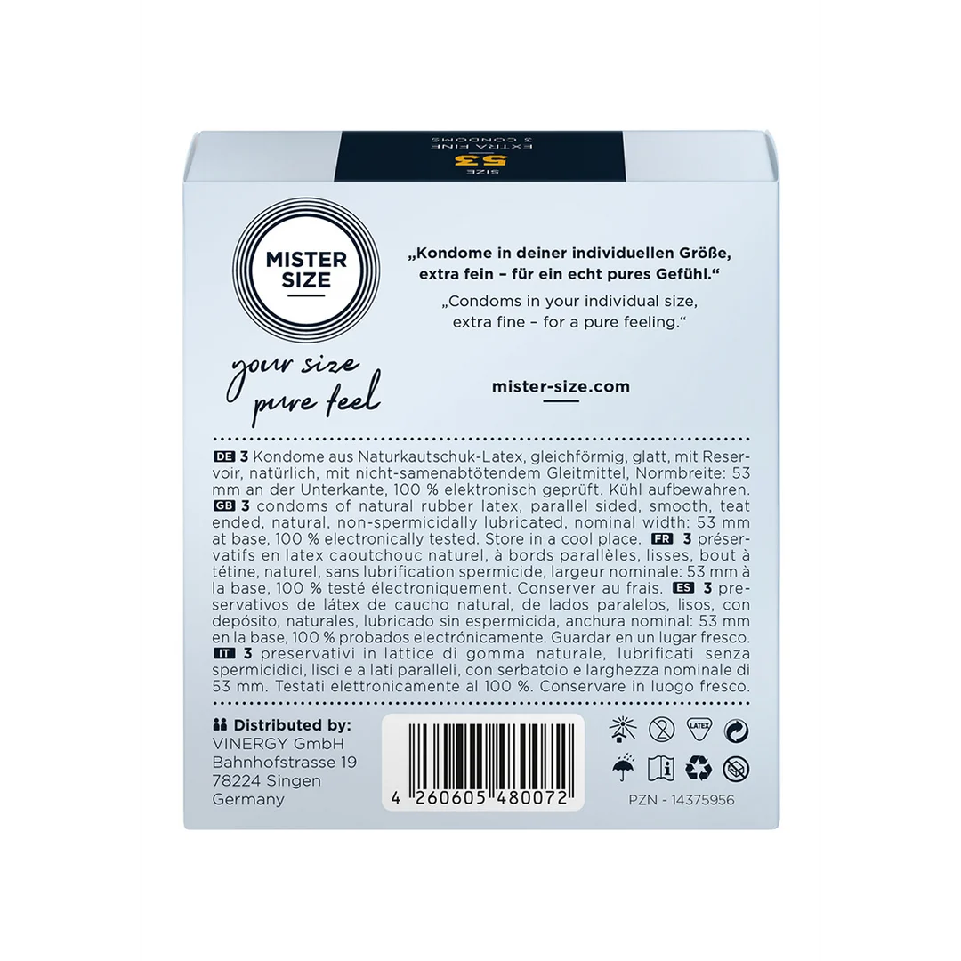 MR5303-2 Preservativos con ajuste perfecto – 3 unidades – MISTER SIZE - Imagen 1