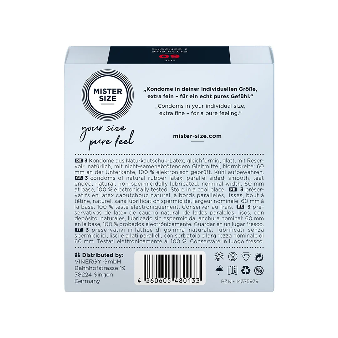 Preservativos con ajuste perfecto – 3 unidades – MISTER SIZE - Imagen 1