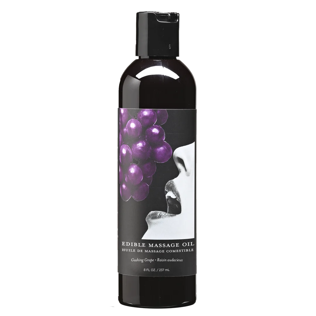 Aceite de masaje erótico comestible, sabor a uva – Earthly Body – 237 ml - Imagen 1