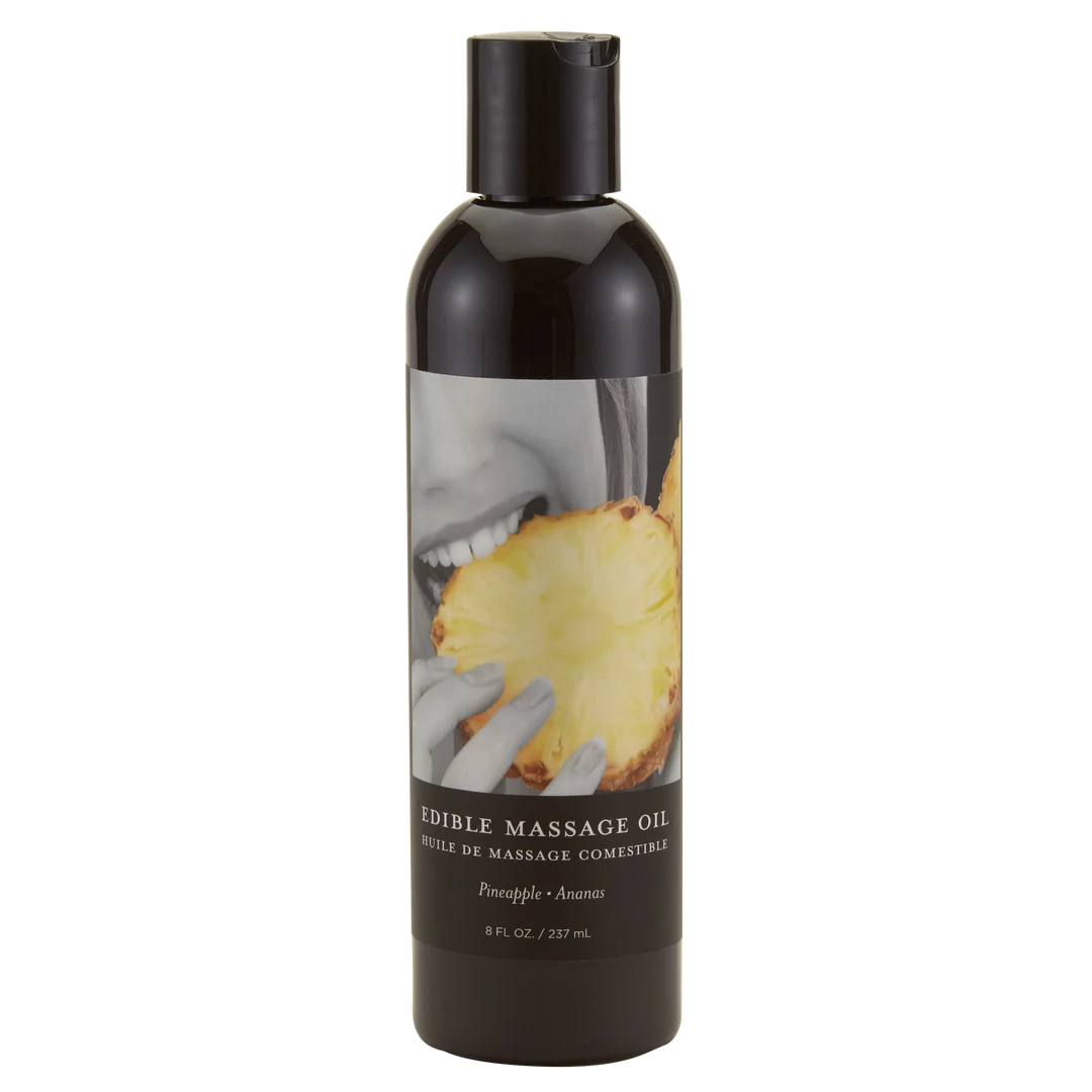 MSE011 Aceite de masaje erótico comestible, piña – Earthly Body – 8 fl oz / 237 ml - Imagen 1