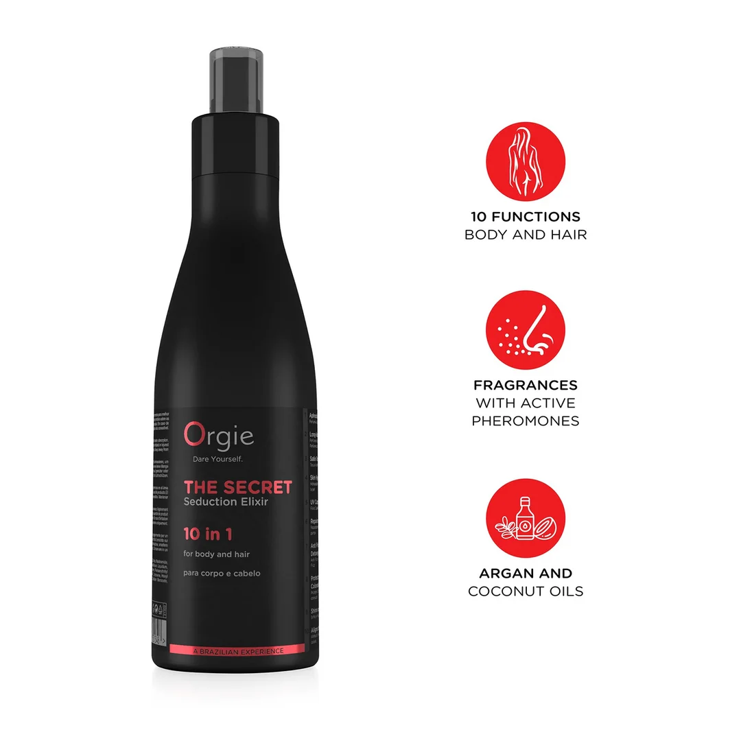 Orgie The Secret Seduction Elixir, loción para piel y cabello con feromonas, 200 ml - Imagen 1