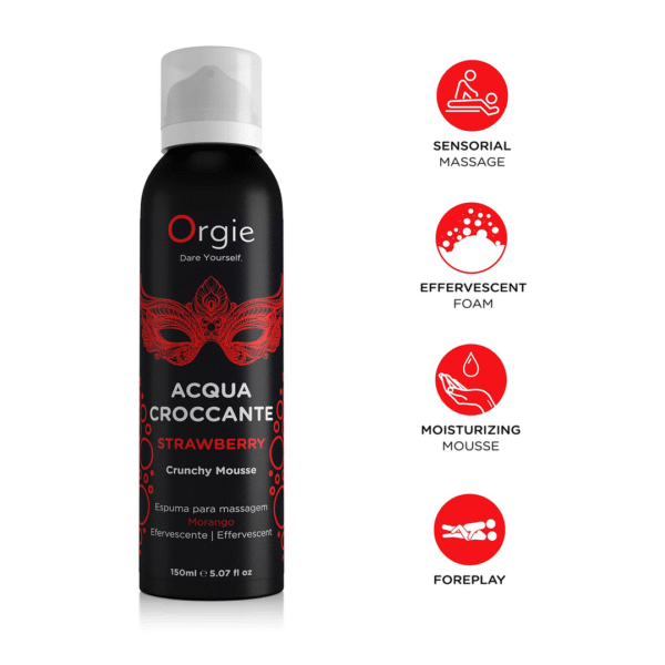 Orgie Acqua Crocante, espuma de masaje efervescente con aroma a fresa, 150 ml