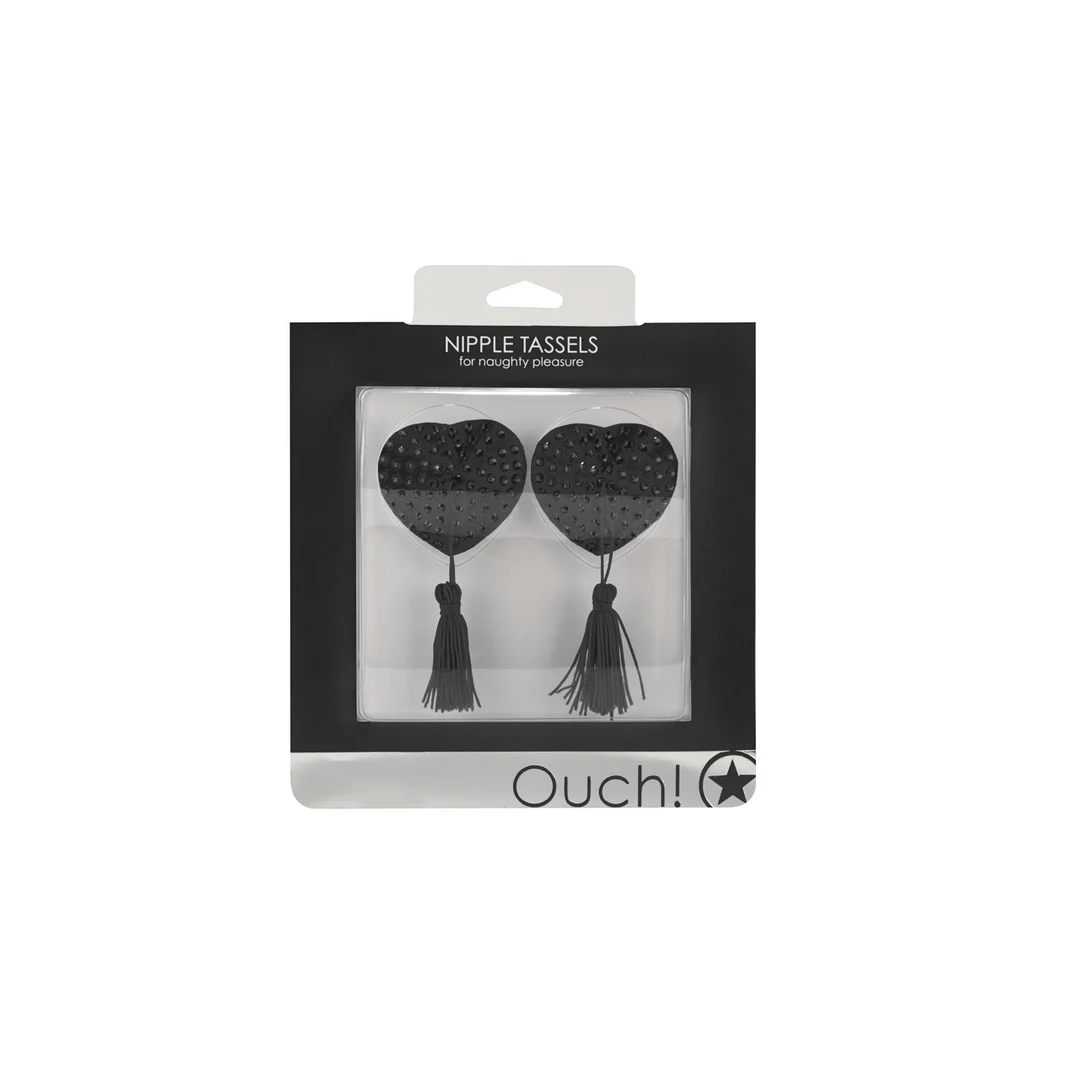 OU029BLK-2 Ouch! cubrepezones con forma de corazón - Imagen 1