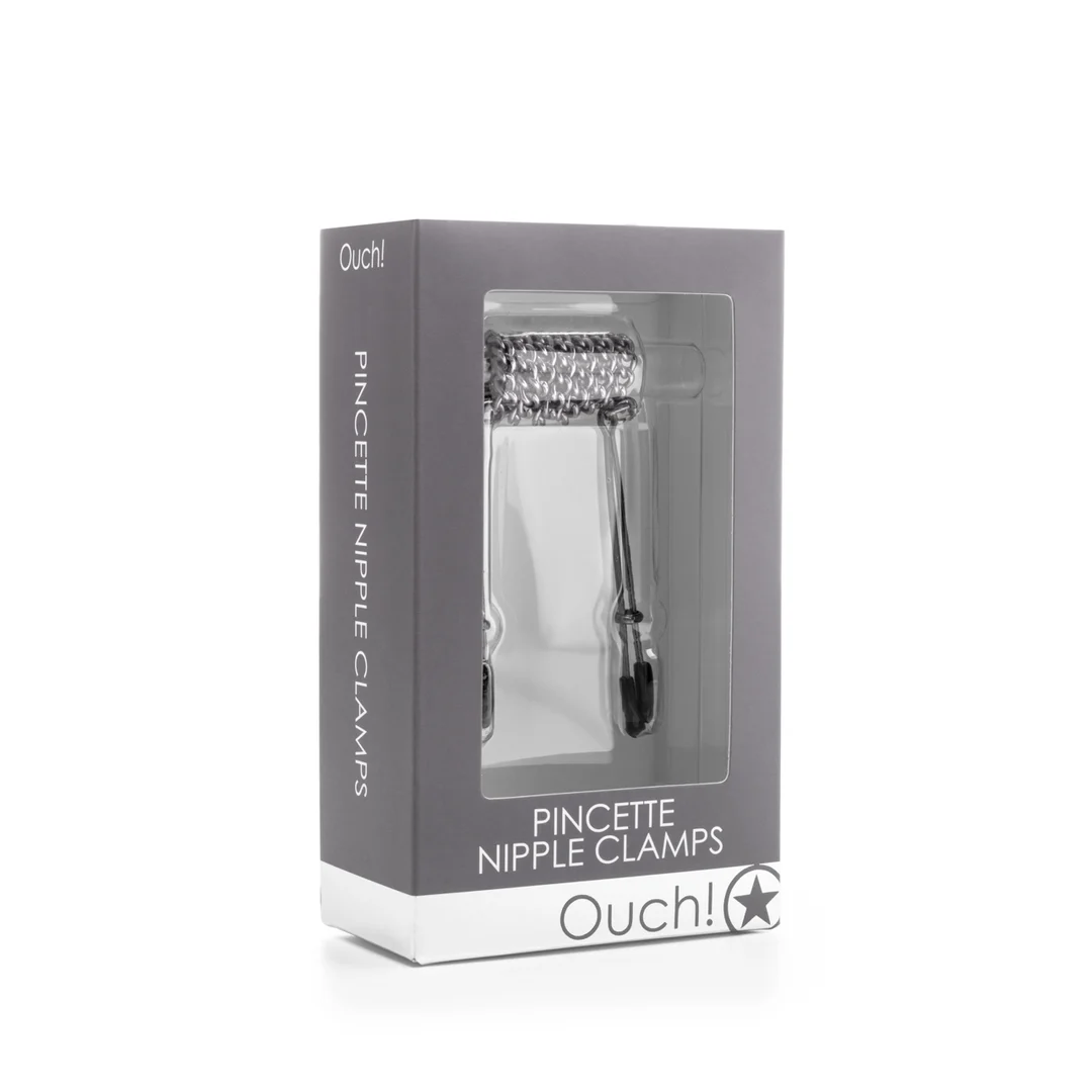 OU078MET-2 Pinzas para pezones Ouch! Pincette con cadena - Imagen 1