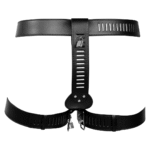 Cinturón de castidad negro con limitación de movimiento de las piernas - Imagen 4