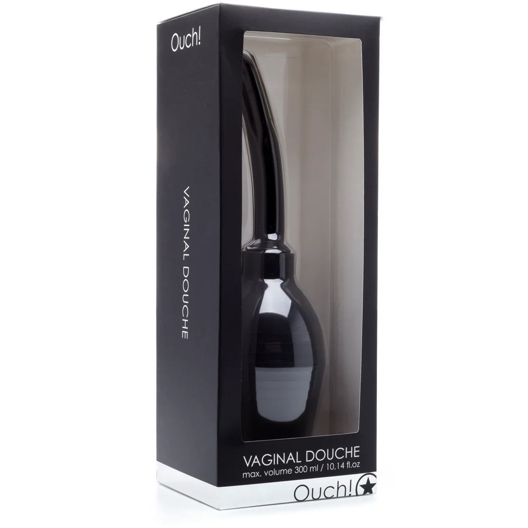 Ducha anal – Ducha anal y vaginal ergonómica con cánula suave – Ouch! by Shots – Negro - Imagen 1