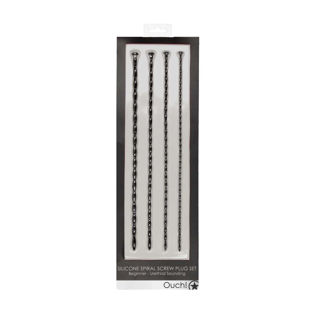 OU436BLK-2 Set de tapones espirales de silicona Ouch! para principiantes - Imagen 1